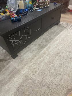 Dark Brown Wood Coffee Table with Drawers