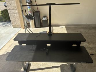 Standing office deck with ambient lighting