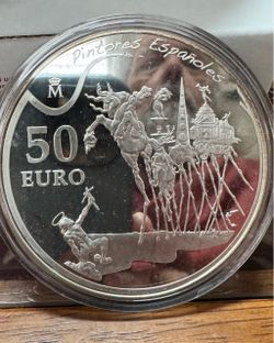 Spain 50 Euro Silver Proof Coin Pintores Españoles