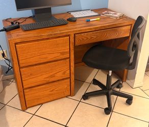 Bed, Dresser, Desk, Drawer