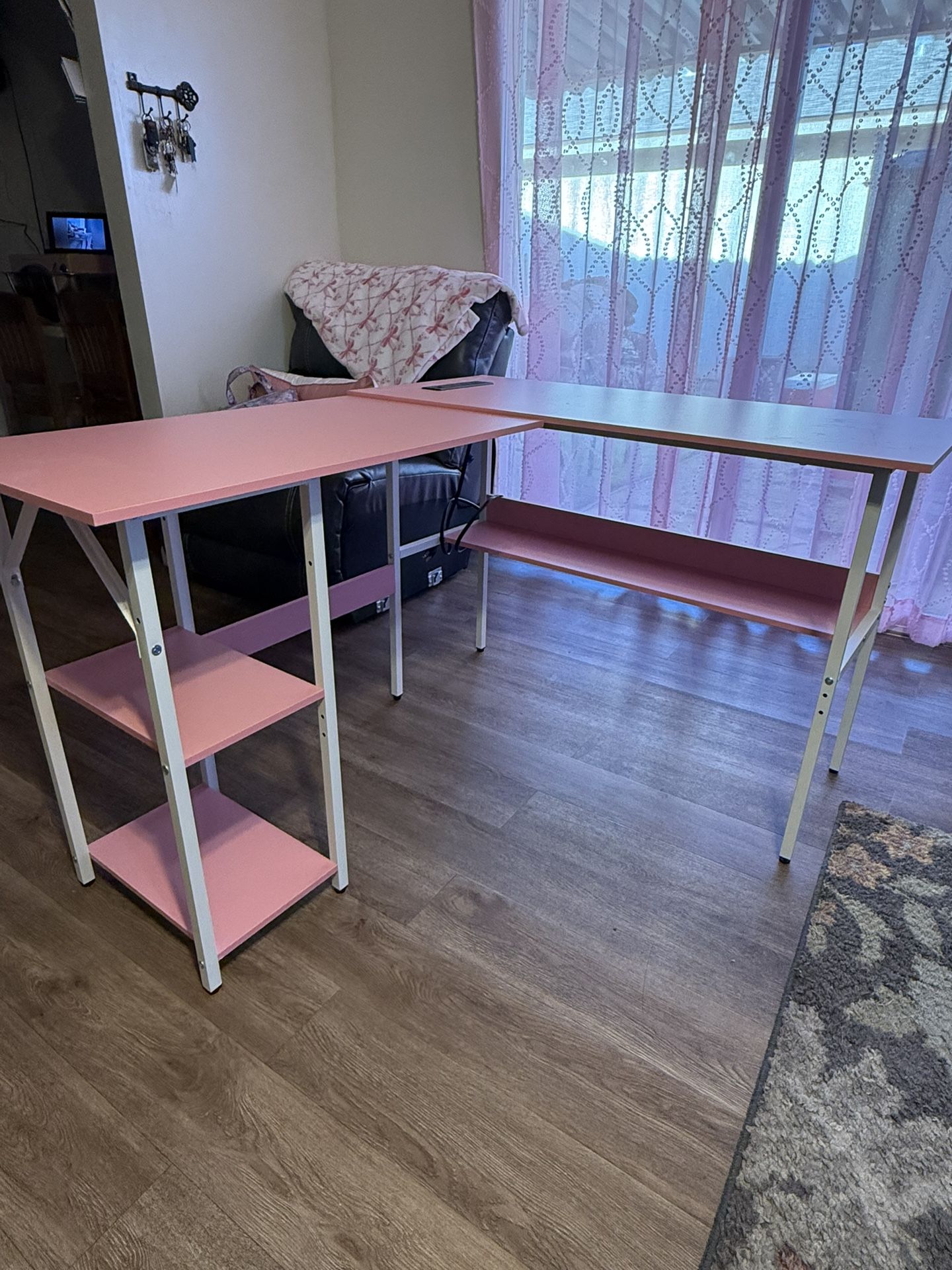 Pink L Shaped Desk $70 OBO