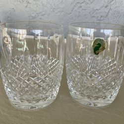 Vintage Waterford Glenmede Double Old Fashion Crystal Tumblers- Set Of 2 -114850