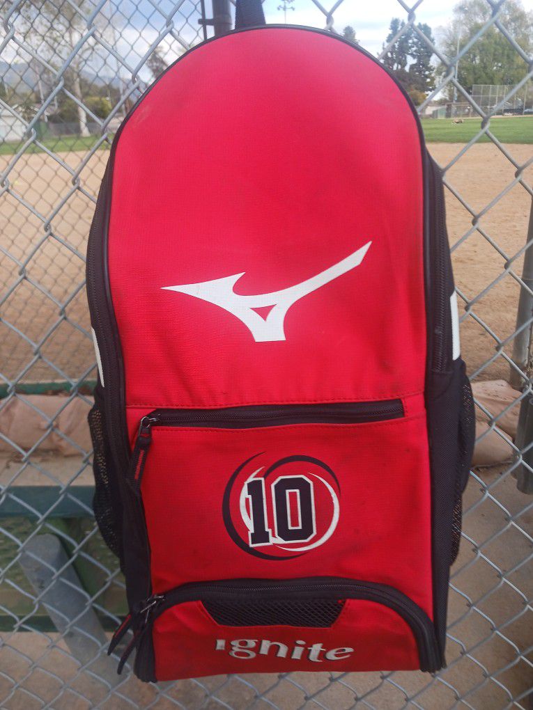 Baseball Bat Bag with hanging hook. Lots of room for equipment and bats ( SEE PICS). Ready for league and everyday use to puts equipment  ( Bats,Glove
