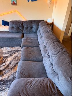 Gray L shaped sofa