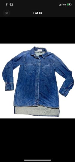 ONE X ONE TEASPOON Womens Shirt Dress Size Small Blue Denim Snap Buttons Long