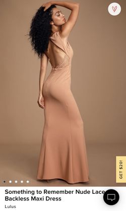 Lulus Maxi Dress - Nude Lace Backless