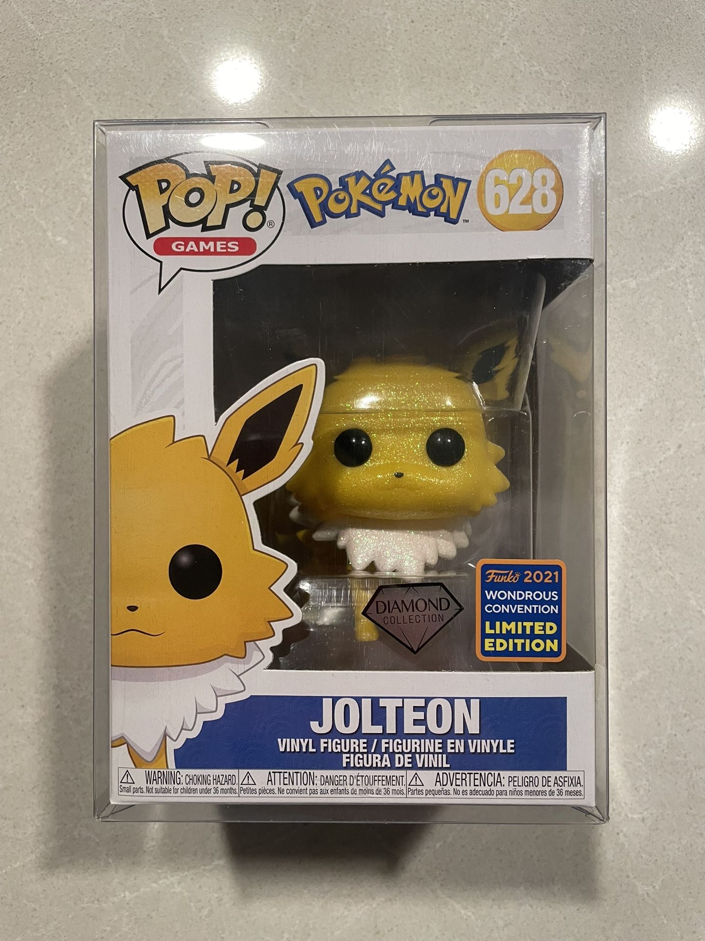 Diamond Jolteon Funko Pop *MINT* 2021 WonderCon Convention Exclusive Pokemon 628 Eevee Games