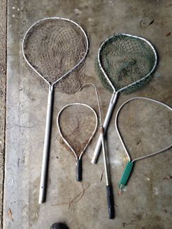 For nets one gaff. Two of the nets need repair two are good