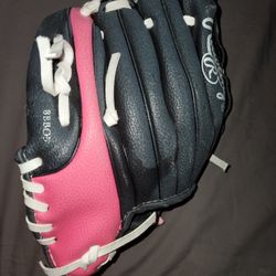 Kids Black And Pink Baseball Glove