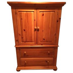 Broyhill Fontana Armoire for TV or storage w/2 drawers: 63”H x 42”W x 20”D