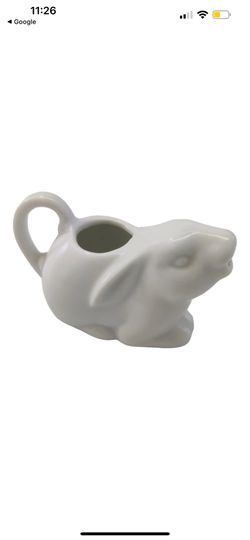 Small Ceramic Bunny Rabbit White Creamer