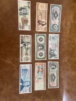 Vintage Mexican Peso Banknotes Collection (9 Bills)