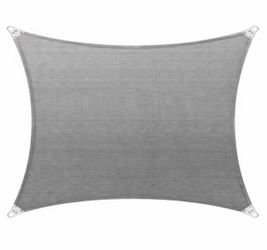 20 ft. x 16 ft. 260 GSM Reinforced (Super Ring) Grey Rectangle Sun Shade Sail