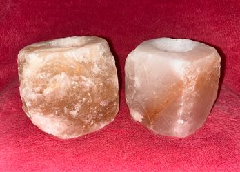 Himalayan Natural Sea Salt Votive Tealight Tea Light Candle Holder Set of 2 NEW!