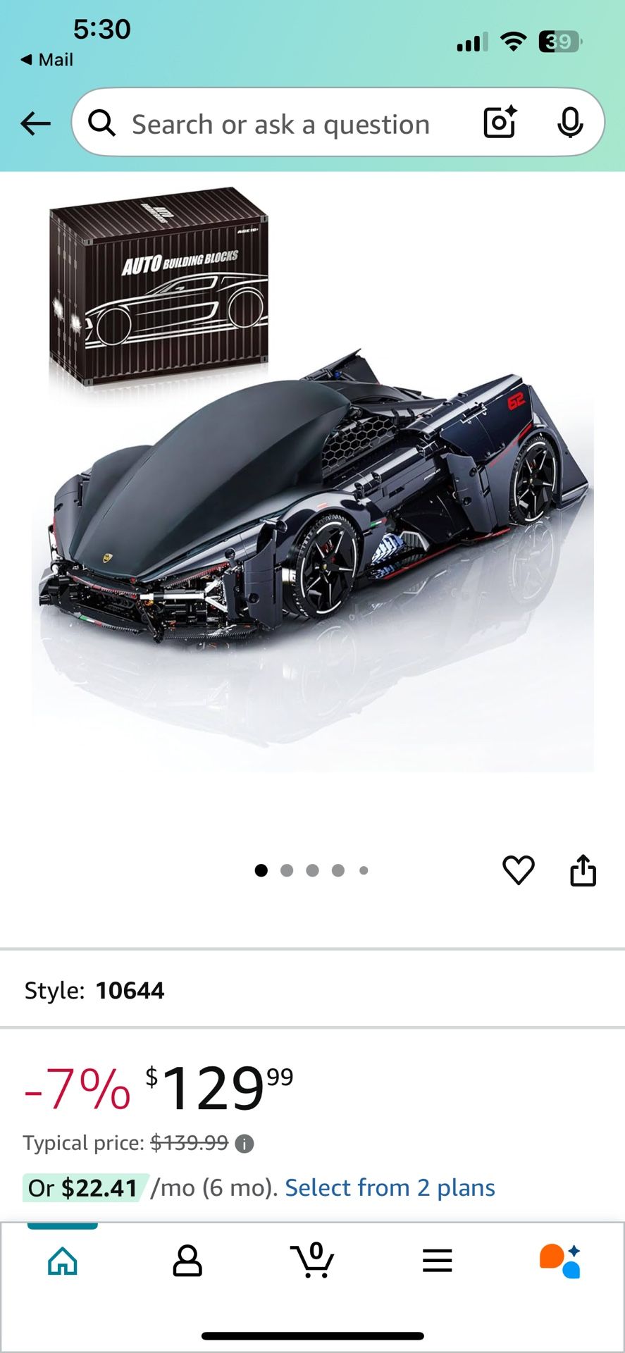 1:8 Sport Building Supercar Set Unopened Brand New