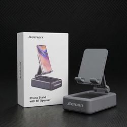 Jteman MH669 Desktop Pro: 2-in-1 Adjustable Phone Stand with Integrated Bluetooth Speaker