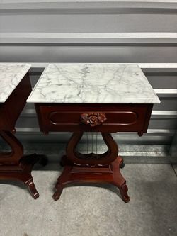 Antique Rosewood Harp End Tables Italy