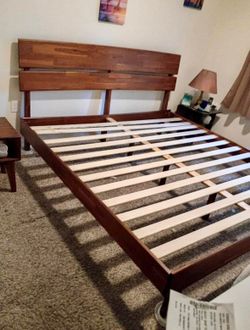 King size platform bed frame Solid Wood
