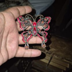 Red Butterfly Brooch