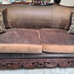 Brown Leather Sofa And Loveseat 