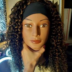Lovely Hair Headband Wig ( Honey blond / Brown )human Hair
