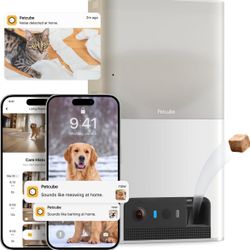 Petcube Bites 2 Lite Interactive WiFi Pet Monitoring Camera with Phone App and Treat Dispenser, 1080p HD Video, Night Vision, Two-Way Audio, Sound and