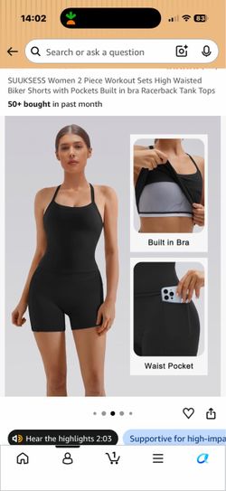 Amazon XL black shorts & racerback top gym set
