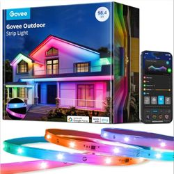 Govee Outdoor LED Strip Lights, 98.4ft Smart Outdoor Lights Work with Alexa and Google Assistant, App Control, IP65 Waterproof, RGBIC Lights for Patio