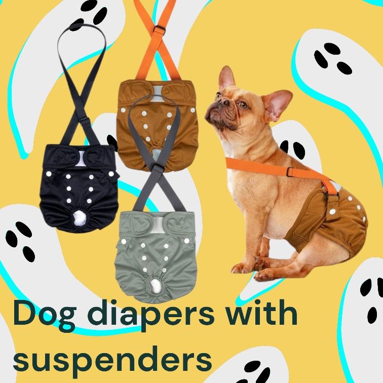 Washable Dog Diapers With And Without Suspenders