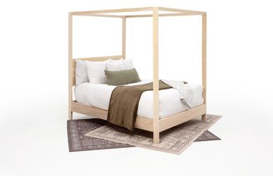 Handcrafted King Canopy Bed Frame Solid Wood Made in USA