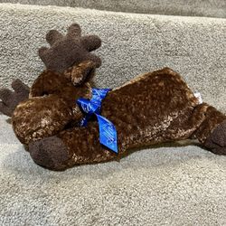 Aurora World Inc Plush Stuffed Moose Alaska Blue Ribbon Bow 2005