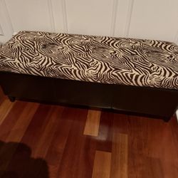 Animal Print Storage Bench 