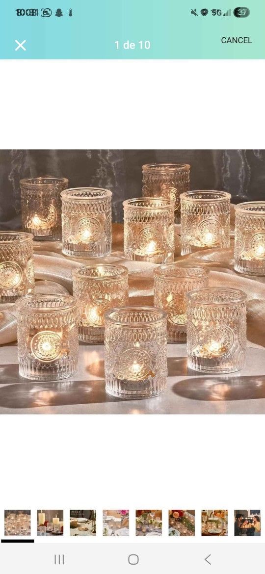 30 Pack Clear Glass Votive Candle Holders, Vintage Candle Holder Bulk, Tealight Candle Holders for Table Centerpieces, Home, Bridal Shower, Birthday,