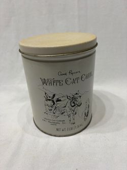 White Cat Corn Popcorn Vintage Tin Empty Tin