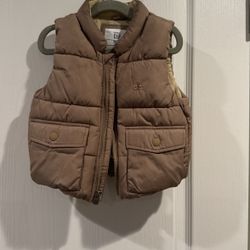 Baby Gap Recycled Utility Puffer Vest (Beige, 12-18 Months)