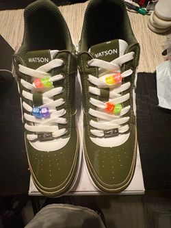 Watson Bonesta Sz 12 Military Green' sneakers with white camouflage pattern