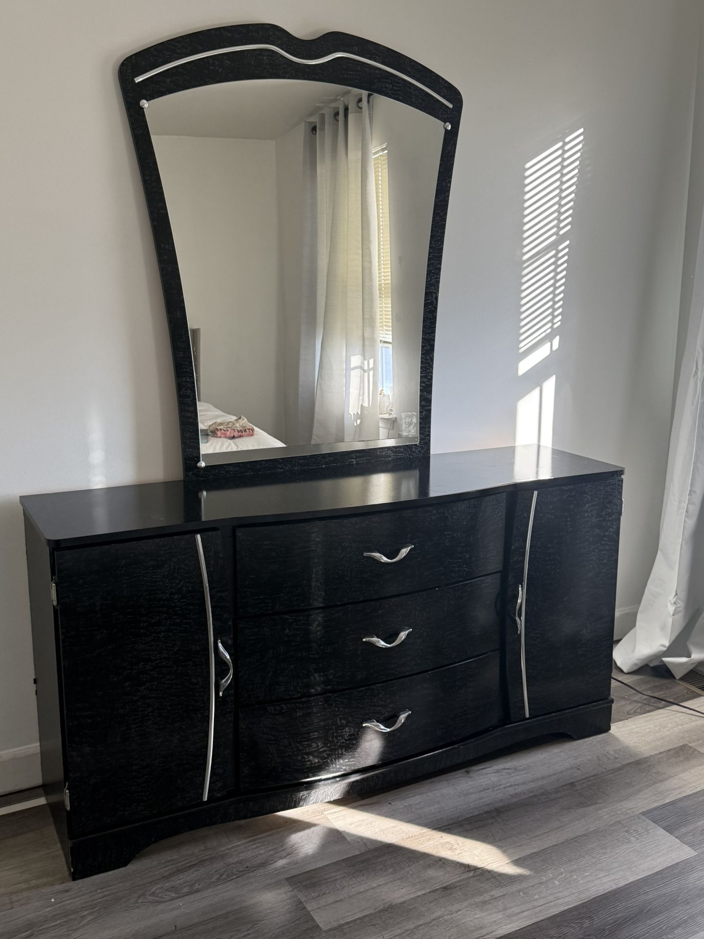 Bed Frame/ Dresser + Mirror
