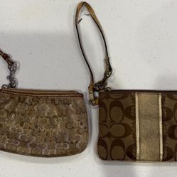 AUTHENTIC Coach Signature Wristlet Bundle - Set of 2 Authentic Coach Pouches