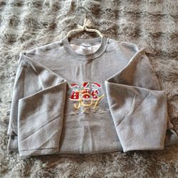 Big fuzzy Christmas sweatshirt w cute birds "Joy," winter clothes, holiday wear