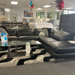 Huge furniture liquidation sale elegant black sectional available in white too 35% OFF. BRAND NEW