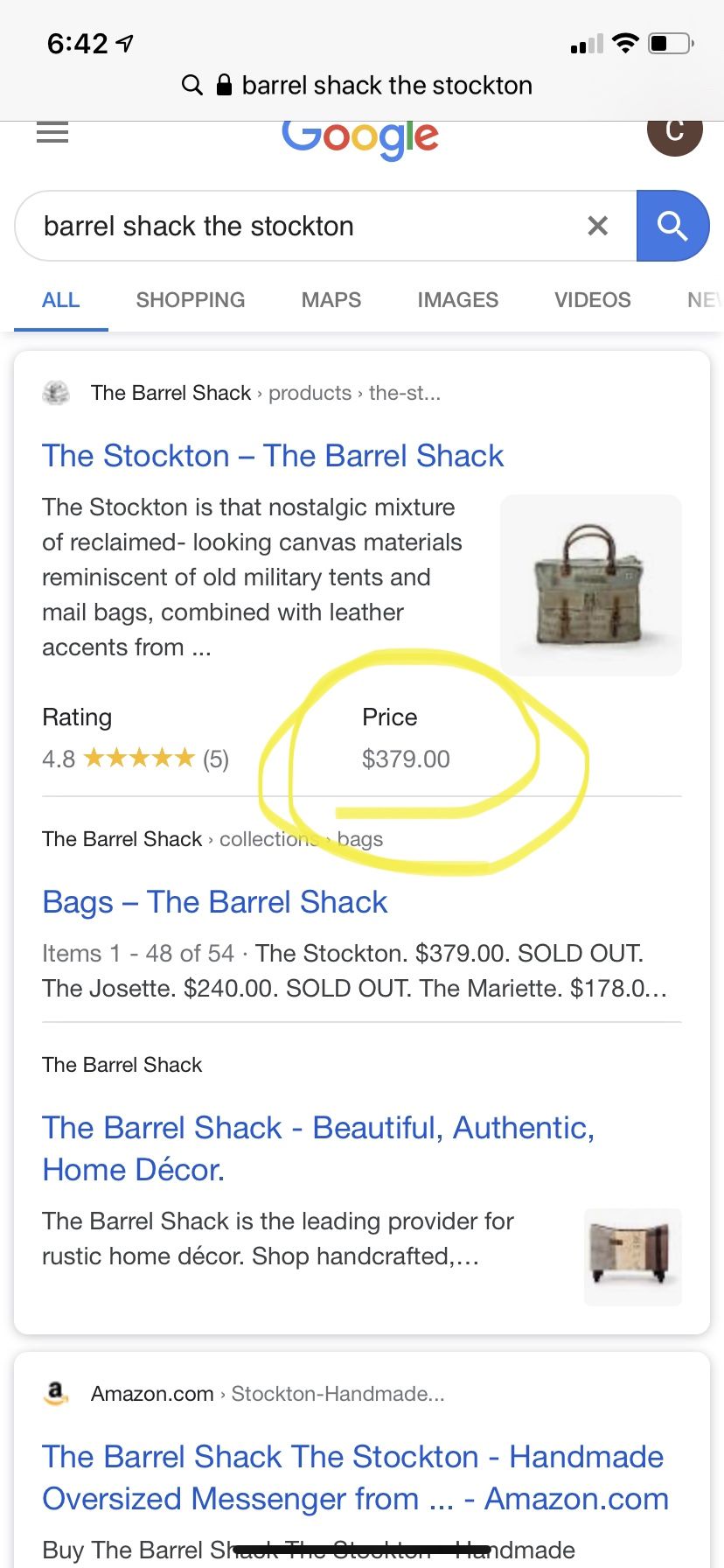 The barrel shack bags shop