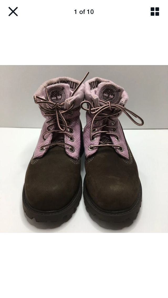 Timberland Youth Ankle Boots Size 1M Brown/ Pink Color