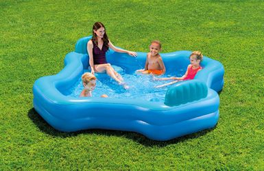 INTEX Inflatable Swim Center Family Lounge Swimming Pool With 2 Seats & Backrest