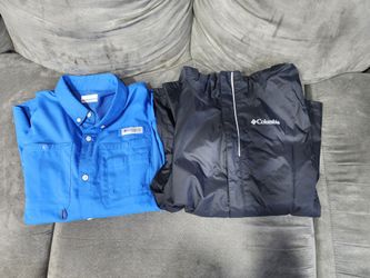 Columbia Rain Jacket And Long Sleeved Shirt Size 14-16  Boys