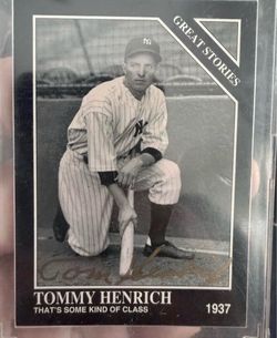 Tommy Henrich Autographed Great Stories Card – New York Yankees Legend