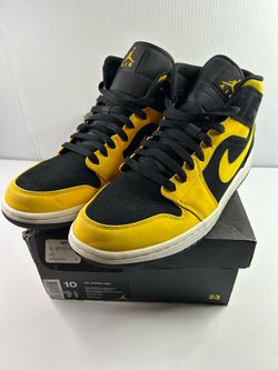 Air Jordan 1 Mid New Love (2018) Black Yellow - Men's Size 10