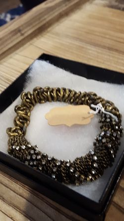 Antique gold color stretch bracelet