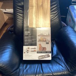 2  FLOATING SHELVES IN ACACIA ( Heavy and Really Well Made With Brackets )