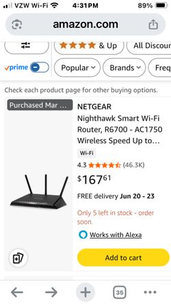 Netgear R6700 WiFi Router.