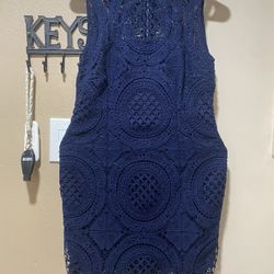 Navy Blue Lace Dress